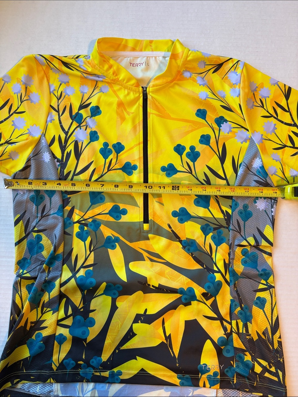 Terry Women’s Yellow Floral Short-Sleeve Cycling Jersey - Picture 5 of 6